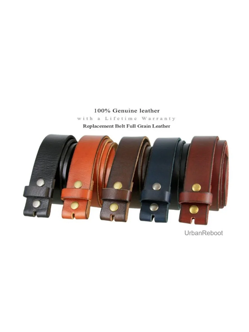 100% Full Grain Leather Belt Strap 1.5